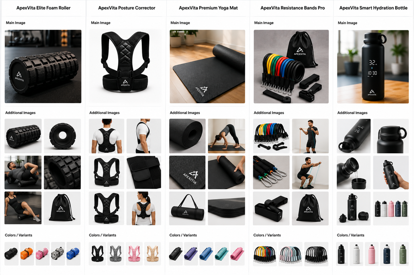 ApexVita Elite Foam Roller variants
